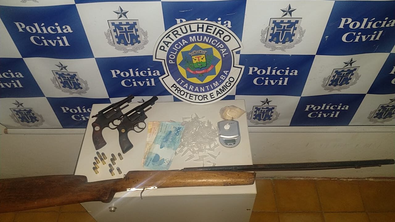 Itarantim: Polícia Civl, com apoio da GCM em Itarantim, Prende suspeitos de homicídios com armas de fogo re drogas