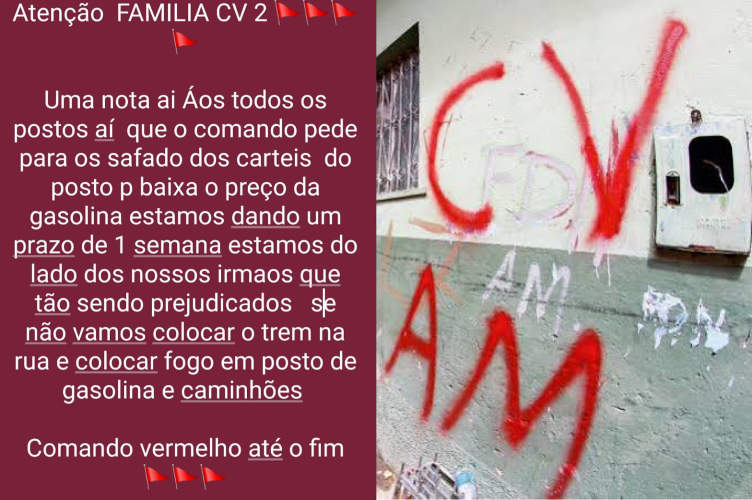 Comando Vermelho manda postos de gasolina em Manaus baixarem preço