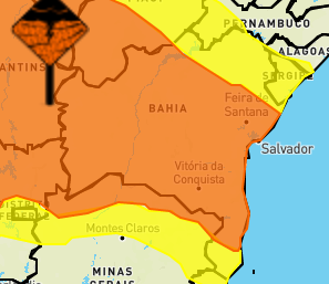 INMET prorroga alerta laranja de chuvas intensas em parte do território baiano