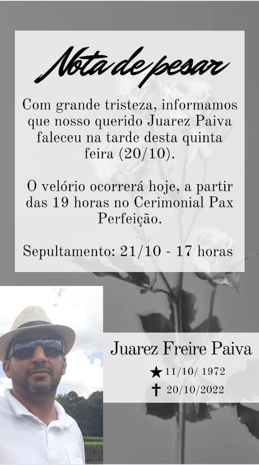 Luto Em Itapetinga: Morre Juarez Paiva