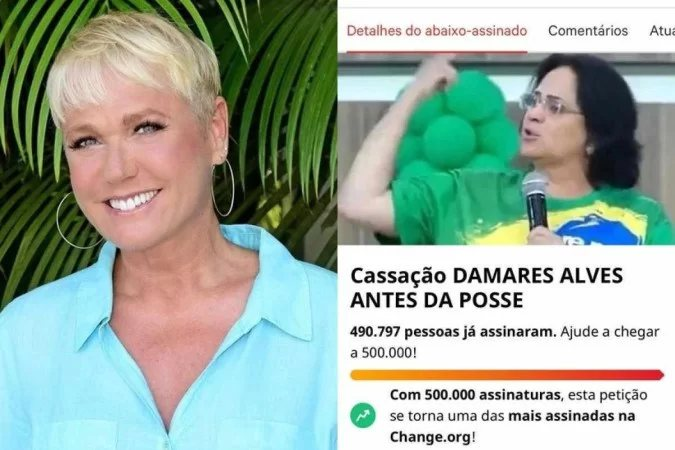 Xuxa divulga abaixo-assinado contra Damares Alves e assinaturas ultrapassam 600 mil