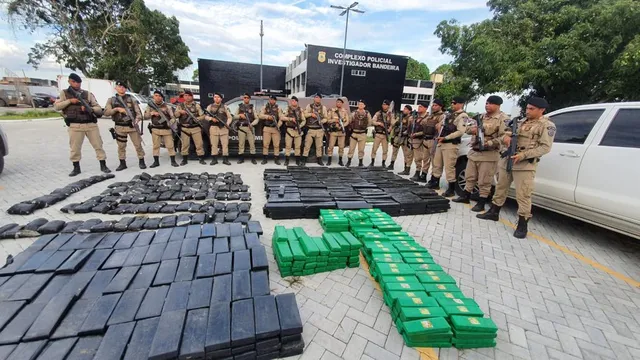 Homens são presos e mais uma tonelada de maconha é apreendida na BA; droga estava escondida em caminhão frigorífico