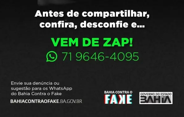 Governo da Bahia lança canal de comunicação no WhatsApp para combater “fake news”