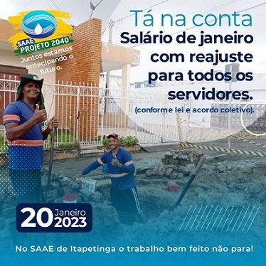 SAEE em Itapetinga Antecipa Salários de Janeiro a Todos Os Seus Funcionários