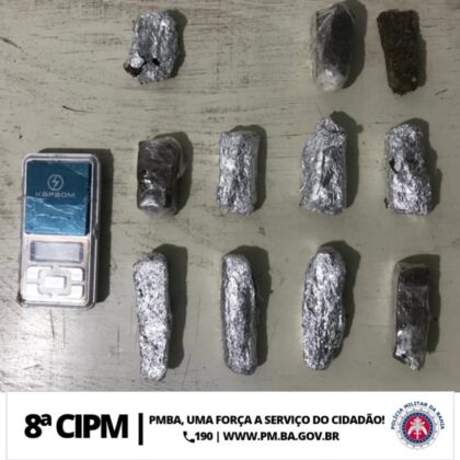 Guarnição da 8ª CIPM Apreende 11 Cocadas de Maconha na Cidade de Potiragua