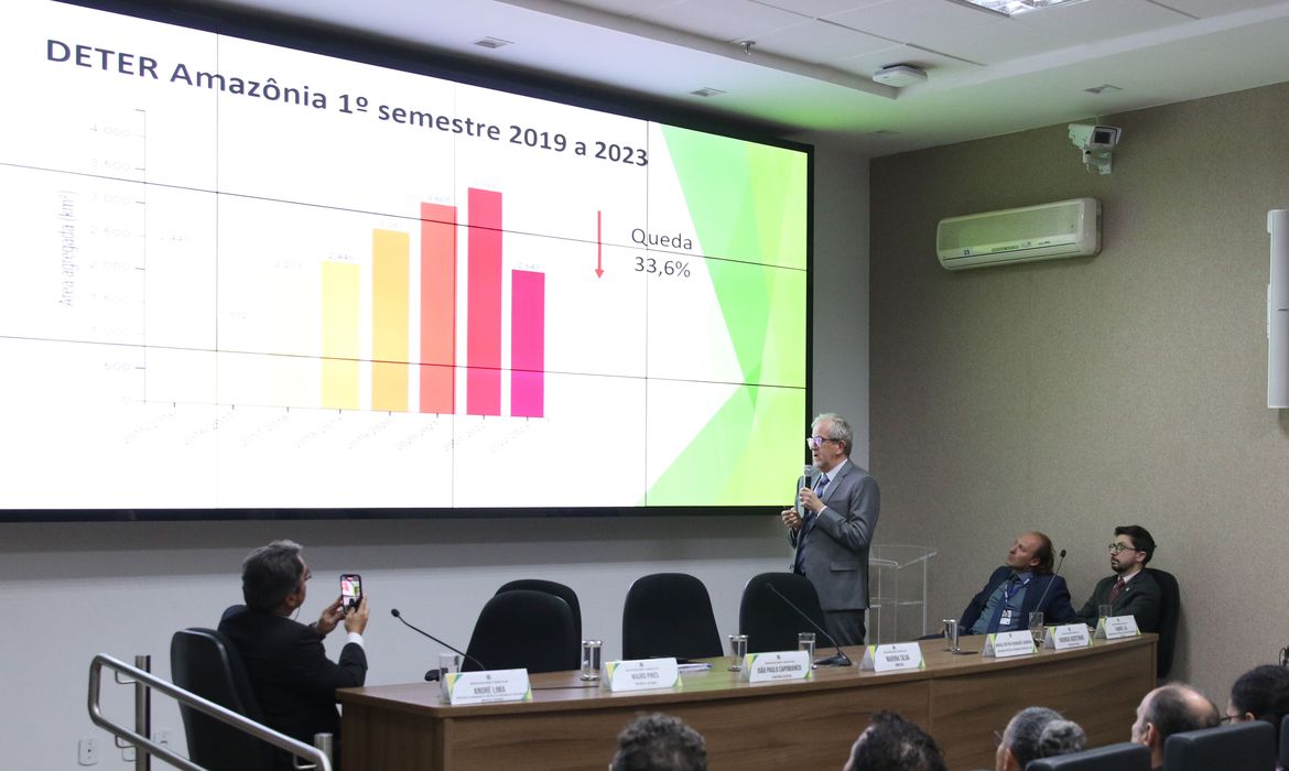 Amazônia tem redução de 33% em áreas sob alerta de desmatamento;  Dado foi divulgado pelo Ministério do Meio Ambiente e Mudança do Clima