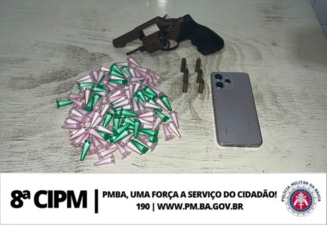 8ª CIPM: Homem é Preso Por Tráfico de drogas e posse de arma de fogo em Ibicuí