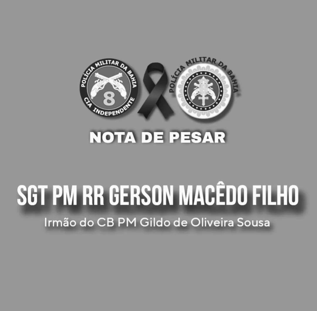 Nota de Pesar- SGT PM RR Gerson Macêdo Filho