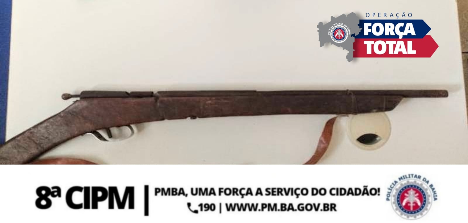 Operação Força Total em Macaraní: Guarnição da 8ª CIPM Apreende Arma de Fogo Artesanal