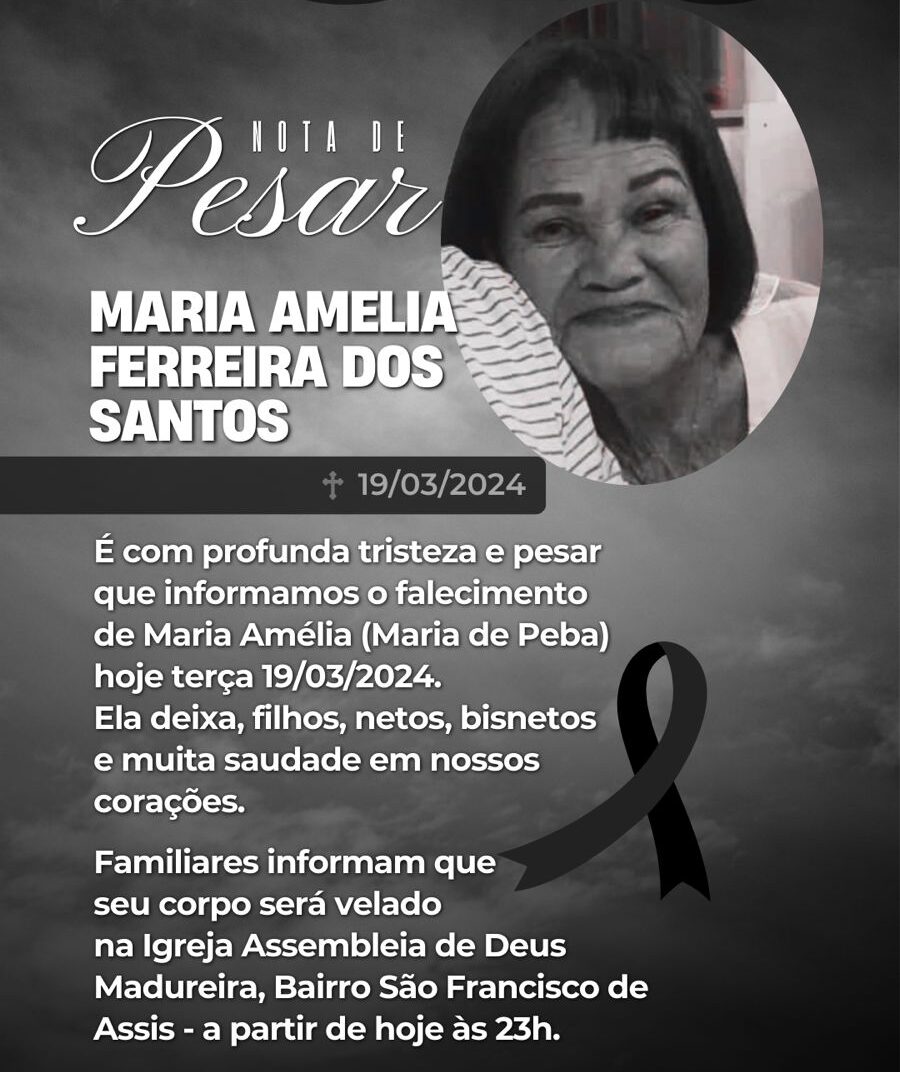 Itapetinga: Morre Maria Amélia Ferreira dos Santos, Carinhosamente Conhecida Como “Maria de Peba”