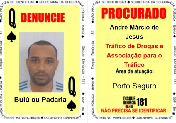 ‘Baralho do crime’ da SSP-BA atualizado com cinco novos foragidos