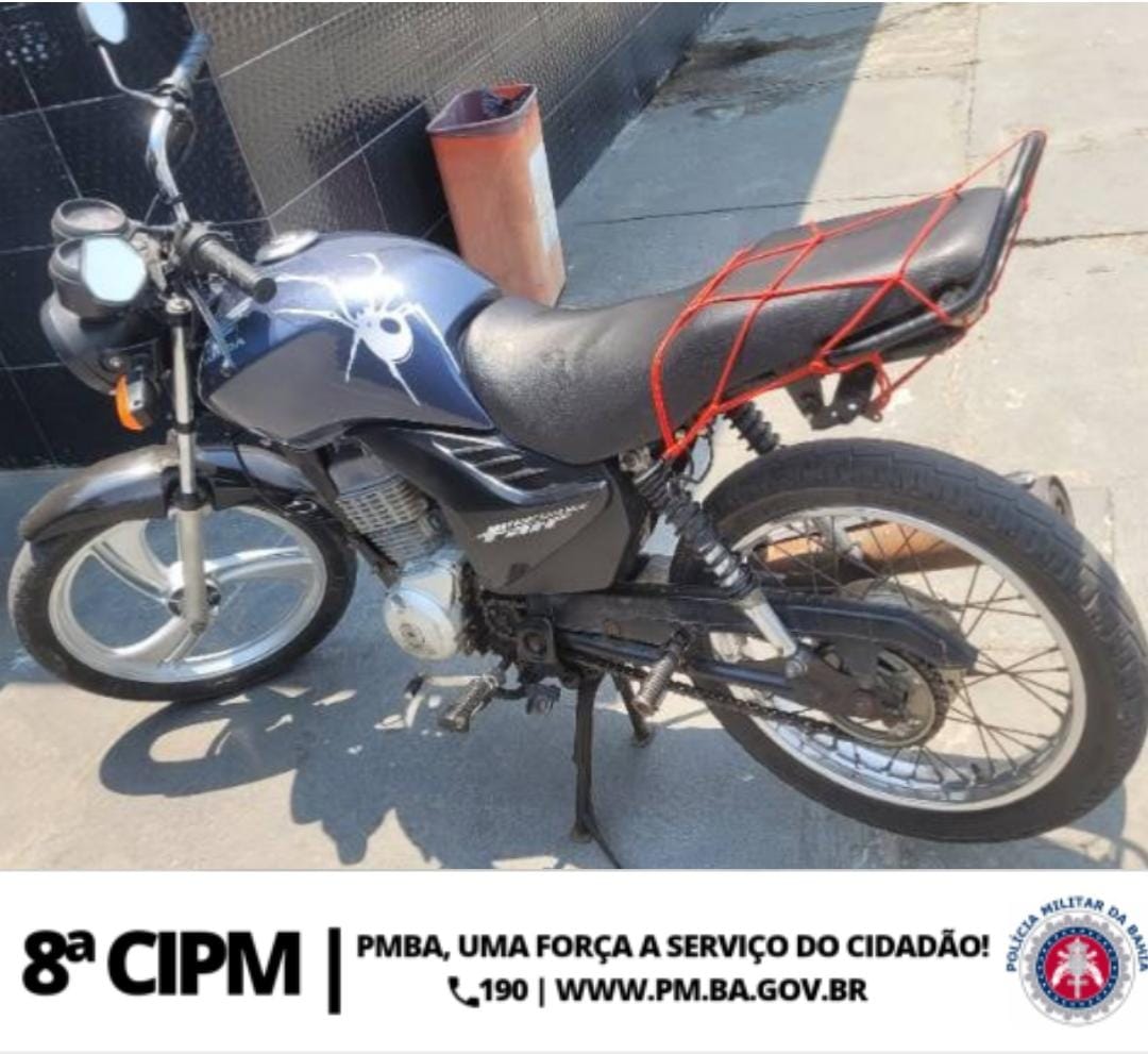 Policiais da 8ª CIPM apreendem moto com sinais de identificação suprimidos