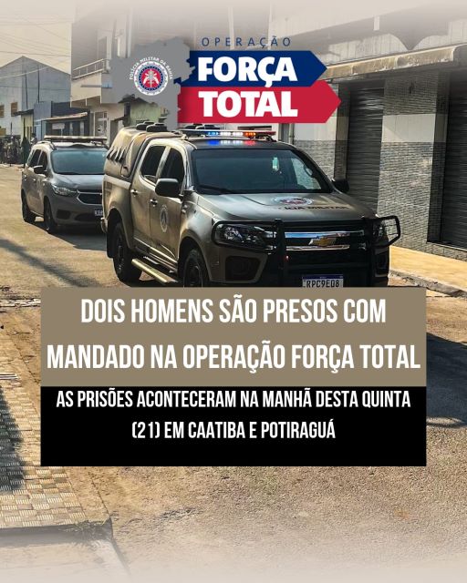 Durante a Operação Força Total, Policiais da 8ª CIPM Prendem Dois Homens com Mandados de Prisão em Aberto