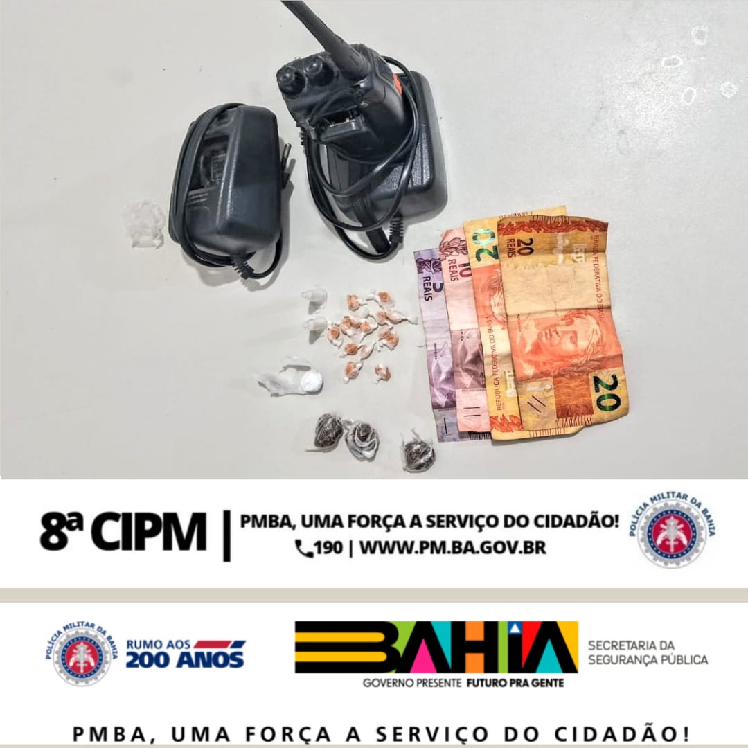 Entorpecentes e HT (Rádio Manual Para Conversa) são Apreendidos pelo PETO da 8ª CIPM em Itapetinga