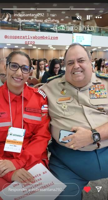 A Comandante Indira Michele, Supervisora Geral do Curso de Bombeiro Profissional Civil do Médio Sudoeste da Bahia